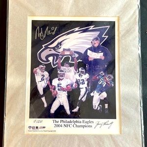 Philadelphia Eagles 2004 NFC champions signed by Coach Andy Reid. Bundle.